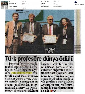Türk Profesöre Dünya Ödülü