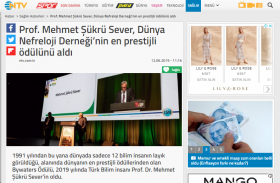 Prof. Mehmet Şükrü Sever, Dünya Nefreloji Derneği’nin en prestijli ödülünü aldı
