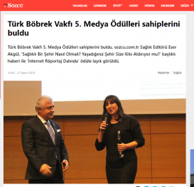 Türk Böbrek Vakfı 5. Medya Ödülleri sahiplerini buldu