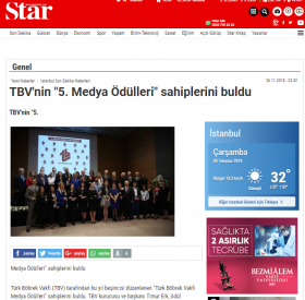 TBV'nin "5. Medya Ödülleri" sahiplerini buldu