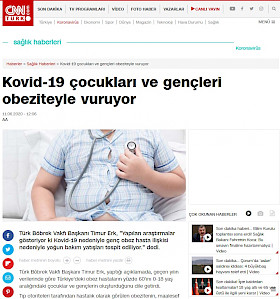 Covid-19 Çocuk ve Gençleri Obezite ile Etkiliyor