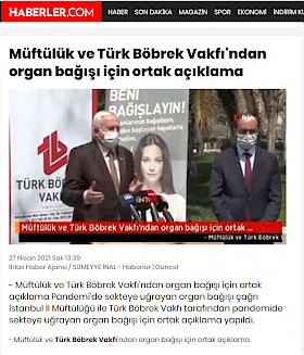 Müftülük ve Türk Böbrek Vakfı'ndan Organ Bağışı İçin Ortak Açıklama
