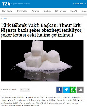 TBV Başkanı Timur Erk; Nişasta Bazlı Şeker Obeziteyi Tetikliyor; Şeker Kotası Eski Haline Getirilmeli