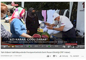 Türk Böbrek Vakfı Meyvelerde Porsiyon Kontrolü Semt Pazarı Etkinliği (TRT Haber)