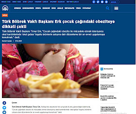 Türk Böbrek Vakfı Başkanı Erk çocuk çağındaki obeziteye dikkati çekti