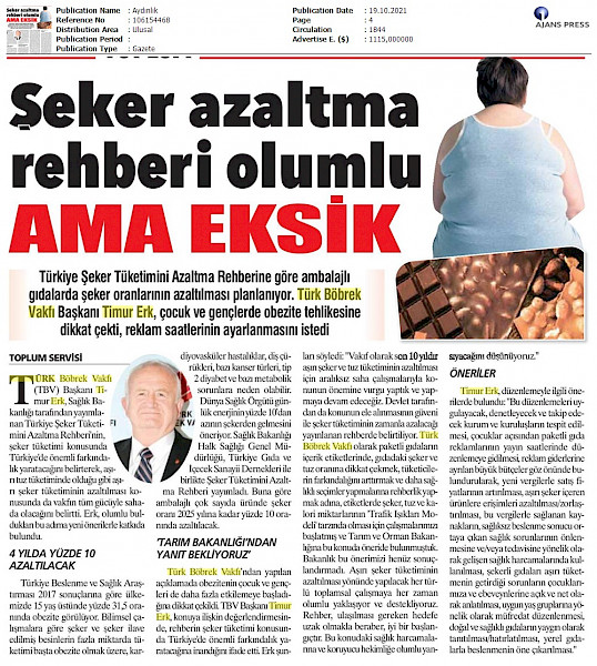 TBV Şeker Azaltma Rehberi Olumlu Ama Eksik