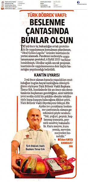TBV Beslenme Çantasında Bunlar Olsun