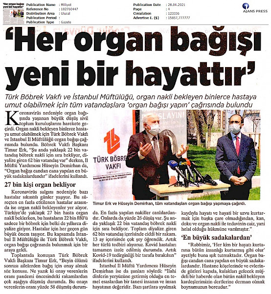 Her Organ Bağışı Yeni Bir Hayattır
