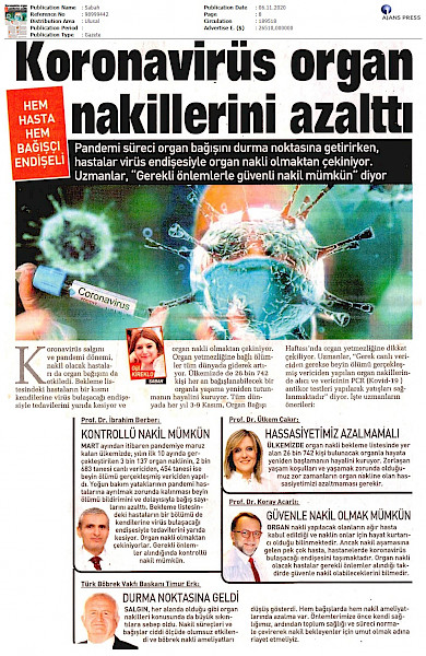 Koronavirus Organ Nakillerini Azalttı