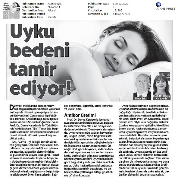 Uyku Bedeni Tamir Ediyor