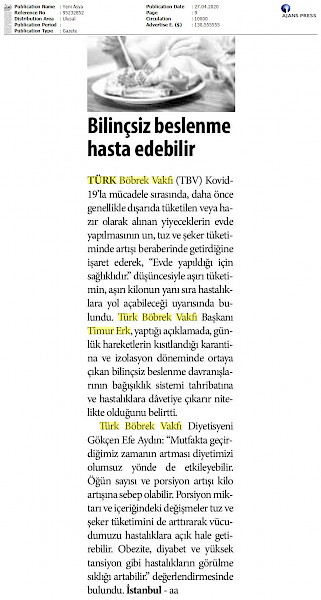TBV Bilinçsiz Beslenme Hasta Edebilir