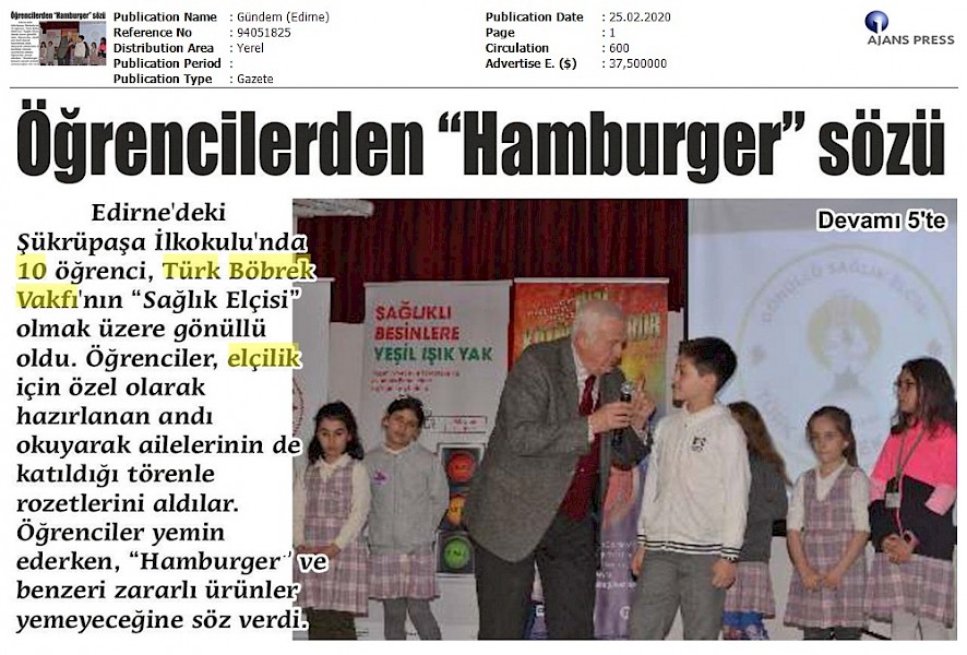 Öğrencilerden Hamburger Sözü