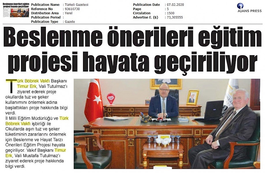 Beslenme Önerileri Eğitimi Projesi Hayata Geçiriliyor