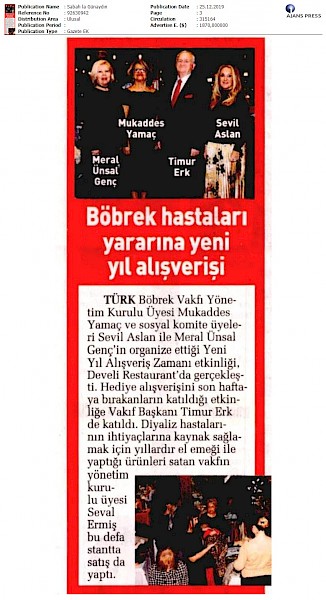 Böbrek Hastaları Yararına Yeni Yıl Alışverişi