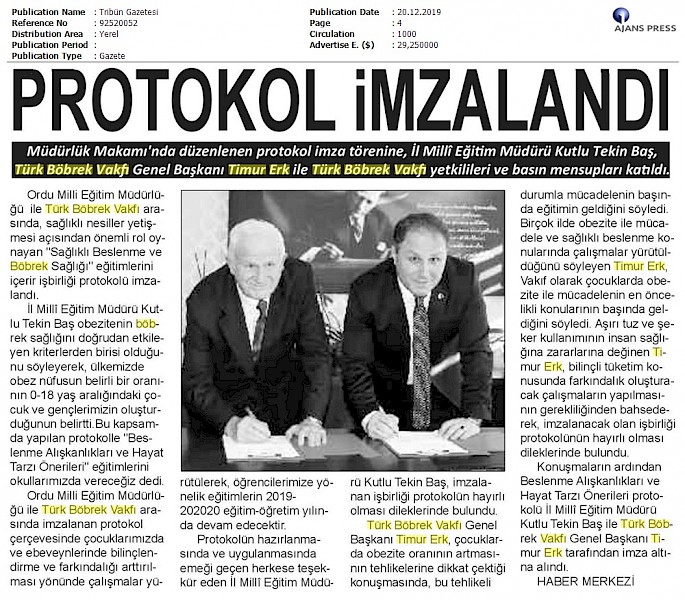Protokol İmzalandı