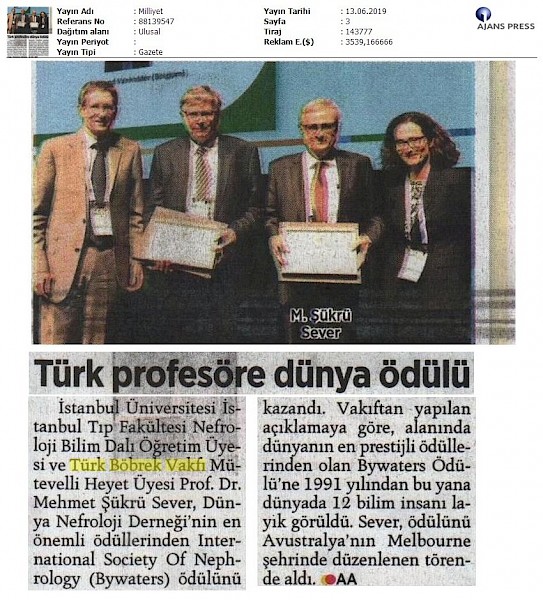 Türk Profesöre Dünya Ödülü