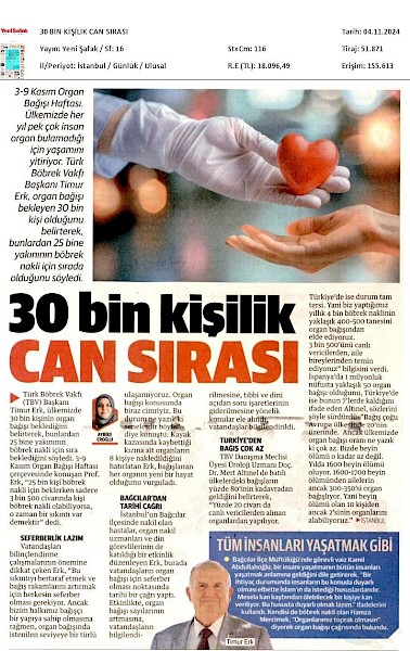 30 Bin Kişilik Can Sırası