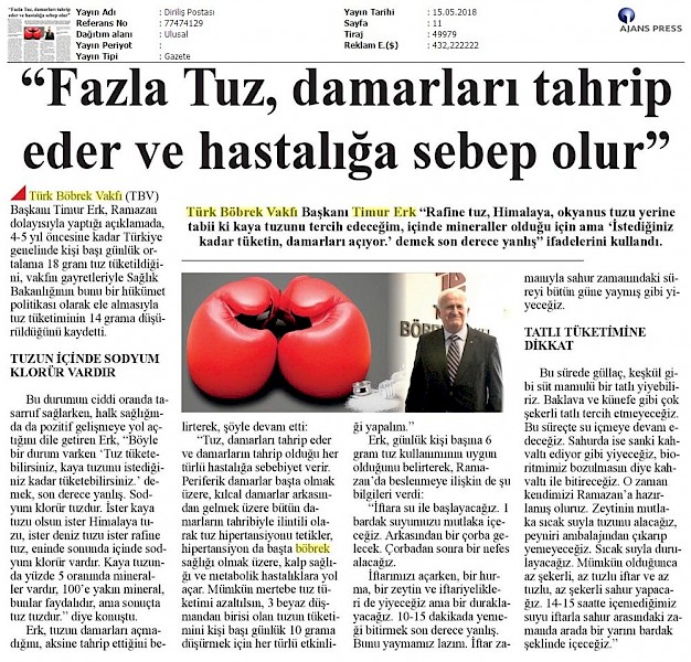 Fazla Tuz, Damarları Tahrip Eder Ve Hastalığa Neden Olur