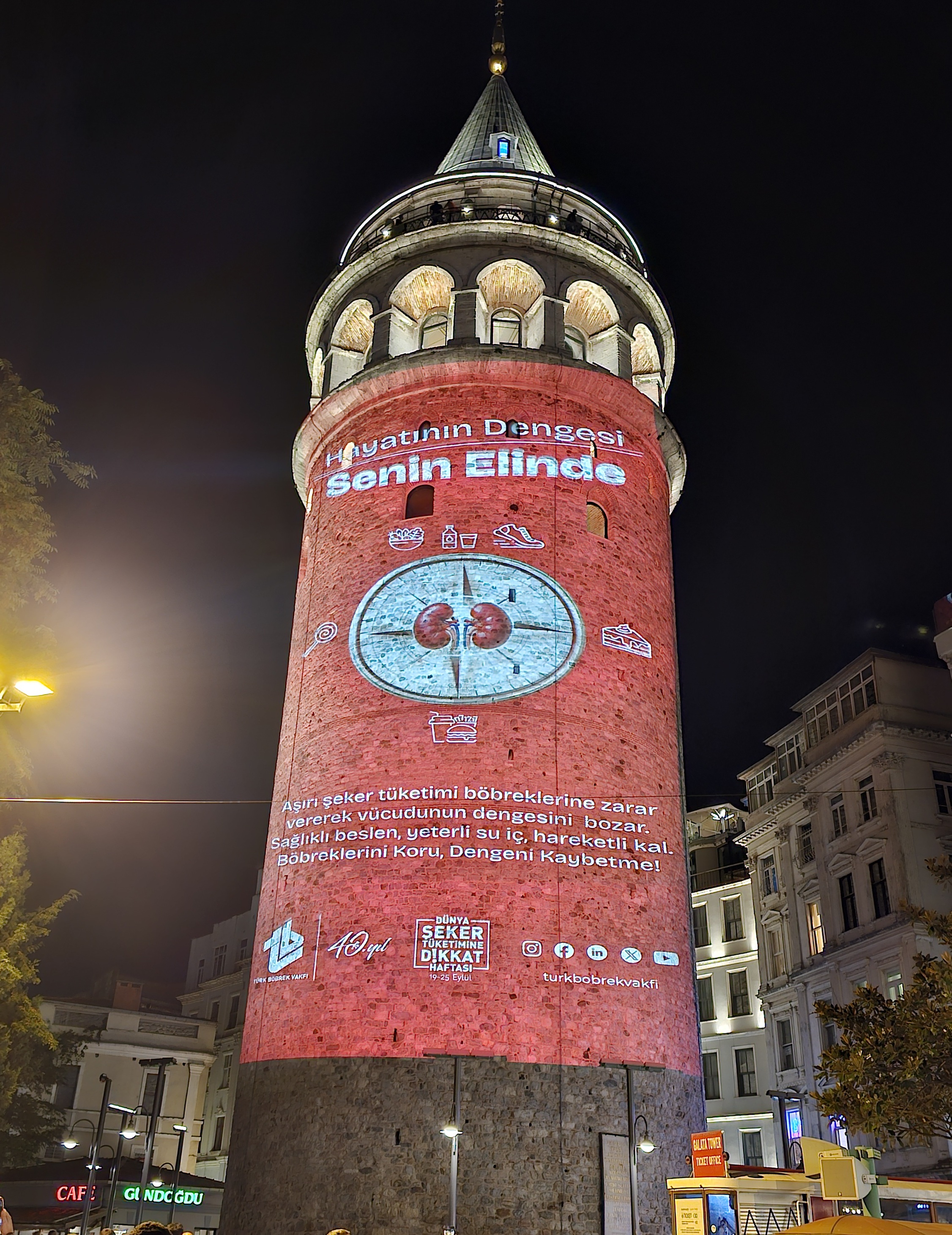 2026 Dünya Şeker Tüketimine Dikkat Haftası Görselimiz Galata Kulesi´nde