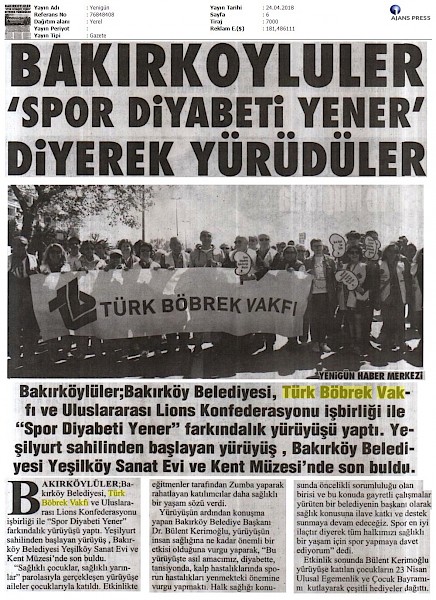 Bakırköylüler Sağlık İçin Yürüdüler