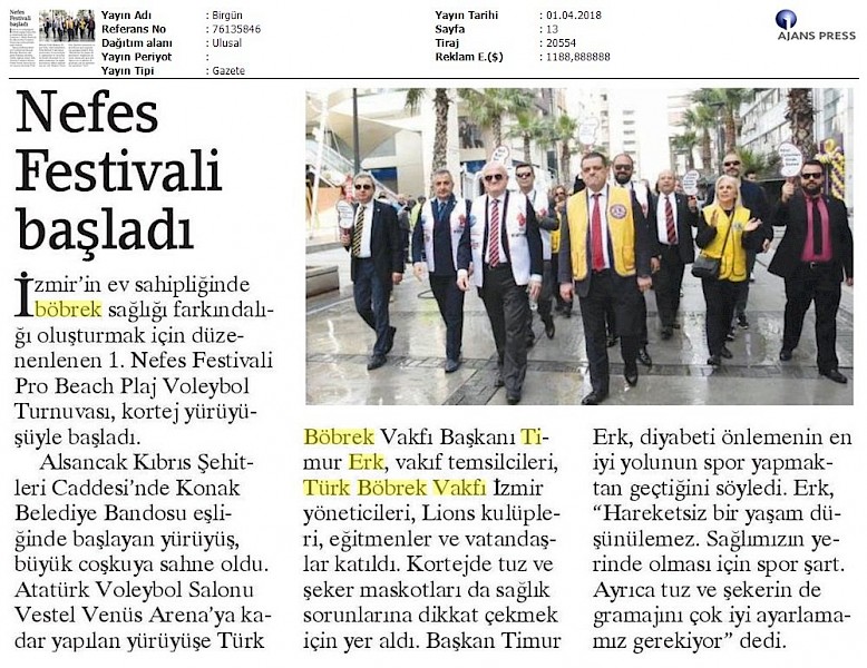İzmir 1. Nefes Festivali Ve Plaj Voleybolu Turnuvası