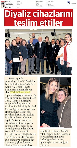 Diyaliz Cihazları Teslim Edildi.