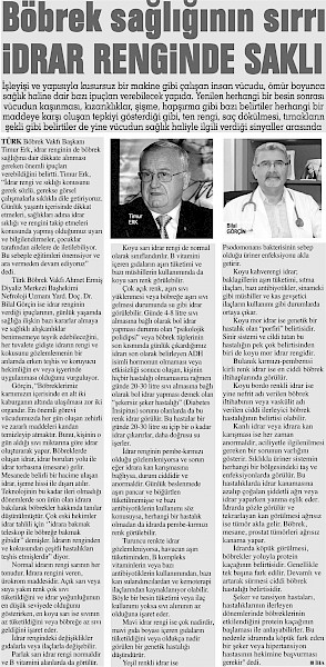 Böbrek sağlığının Sırrı İdrar Renginde Saklı
