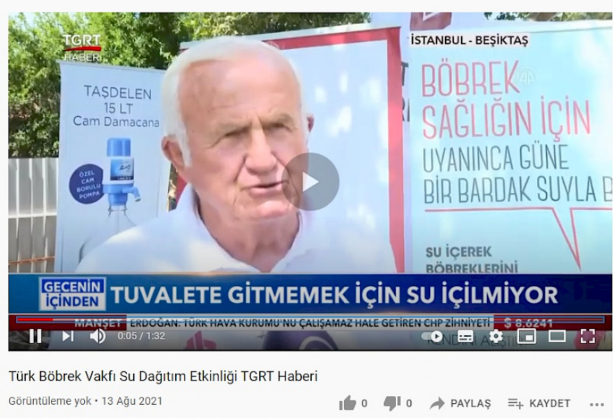 TBV Su Tüketim Farkındalığı Etkinliği TGRT HABER