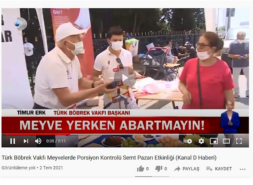 Türk Böbrek Vakfı Meyvelerde Porsiyon Kontrolü Semt Pazarı Etkinliği (Kanal D Haberi)