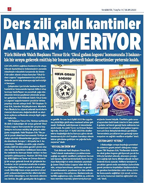 TBV- Kantinler Alarm Veriyor!