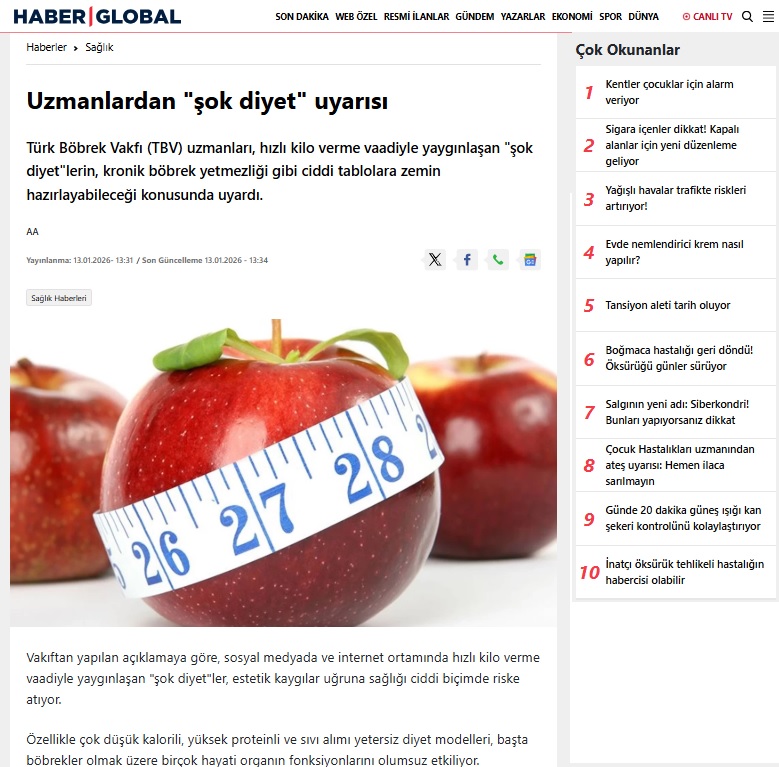 Uzmanlar Şok Diyetlere Karşı Uyardı