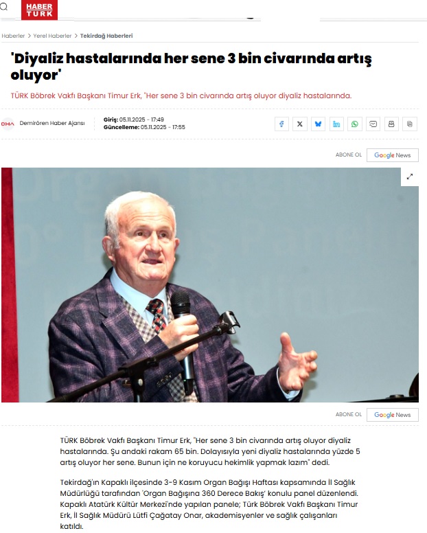 Diyaliz hastalarında her sene 3 bin civarında artış oluyor