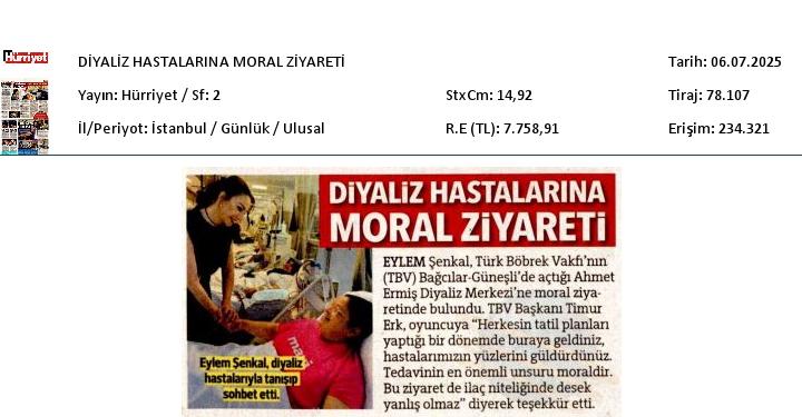 Diyaliz Hastalarına Moral Ziyareti