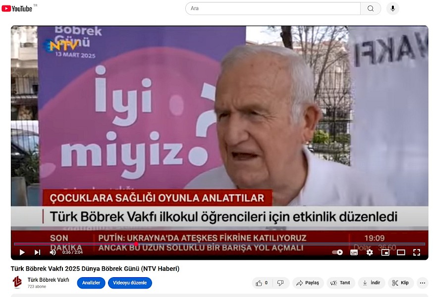 Türk Böbrek Vakfı 2025 Dünya Böbrek Günü (NTV Haberi)