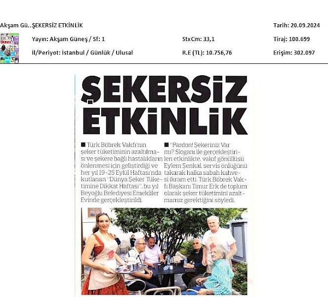Şekersiz Etkinlik