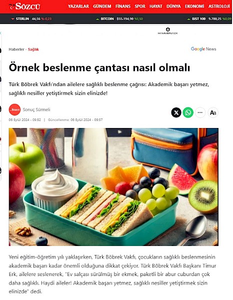 Örnek beslenme çantası nasıl olmalı