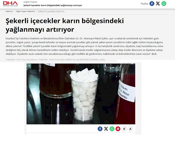 Şekerli içecekler karın bölgesindeki yağlanmayı artırıyor