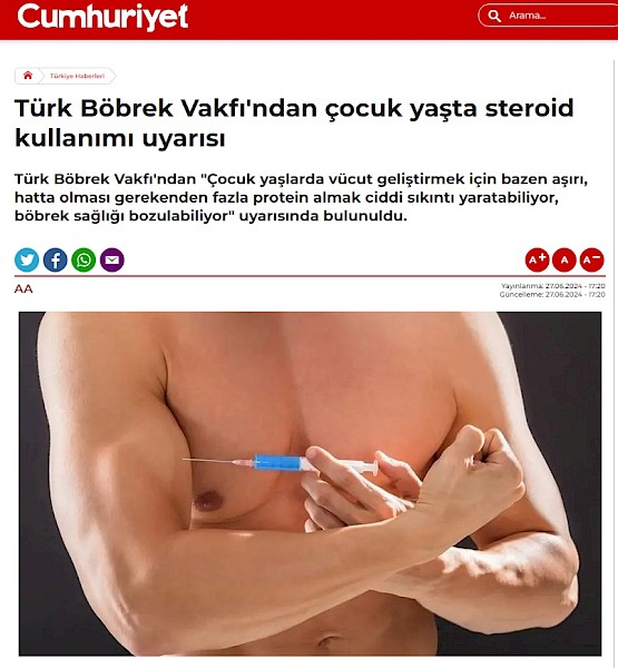 Türk Böbrek Vakfı´ndan çocuk yaşta steroid kullanımı uyarısı