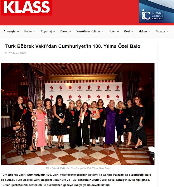 Türk Böbrek Vakfı’dan Cumhuriyet’in 100. Yılına Özel Balo
