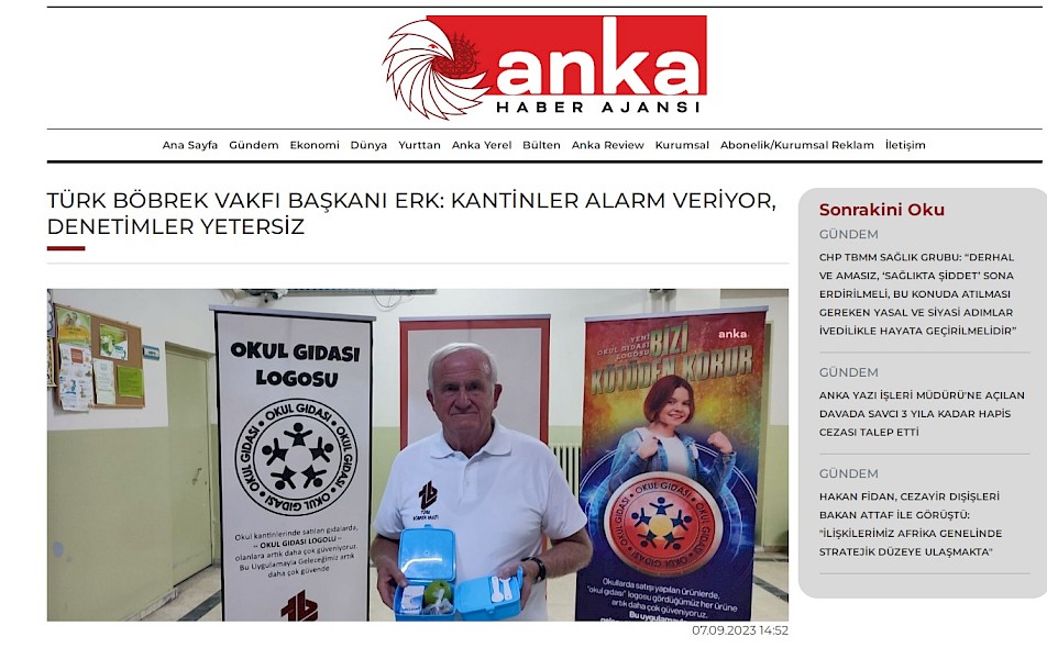 TÜRK BÖBREK VAKFI BAŞKANI ERK: KANTİNLER ALARM VERİYOR, DENETİMLER YETERSİZ