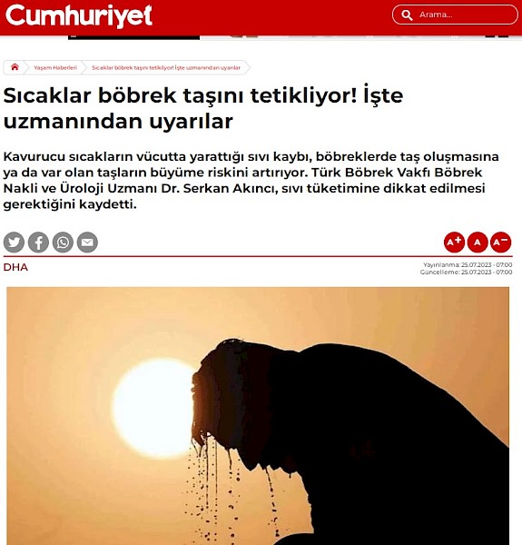 Sıcaklar böbrek taşını tetikliyor! İşte uzmanından uyarılar