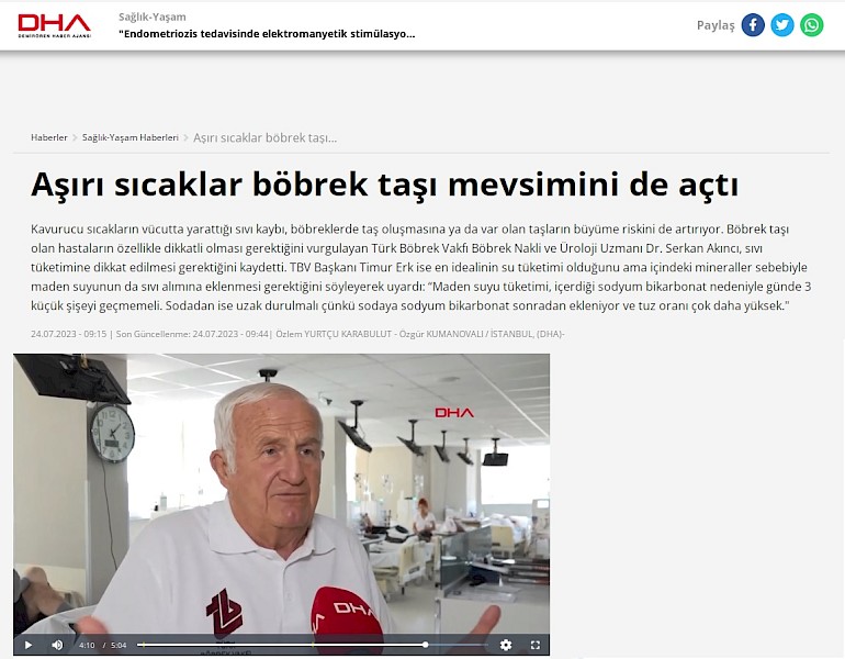 Aşırı sıcaklar böbrek taşı mevsimini de açtı