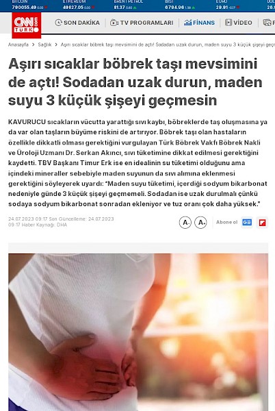 Aşırı sıcaklar böbrek taşı mevsimini de açtı! Sodadan uzak durun, maden suyu 3 küçük şişeyi geçmesin