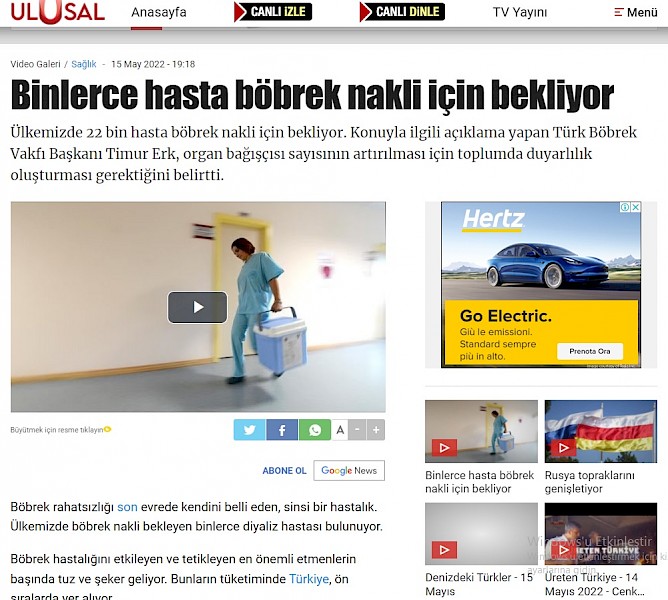 Binlerce hasta böbrek nakli için bekliyor