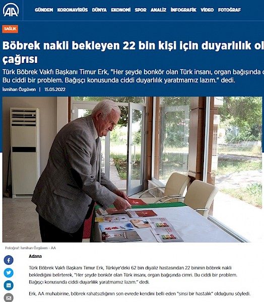 Böbrek nakli bekleyen 22 bin kişi için duyarlılık oluşturma çağrısı