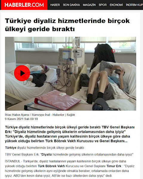 Türkiye diyaliz hizmetlerinde birçok ülkeyi geride bıraktı