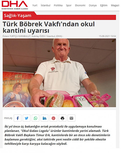 Türk Böbrek Vakfı´ndan Okul Kantini Uyarısı