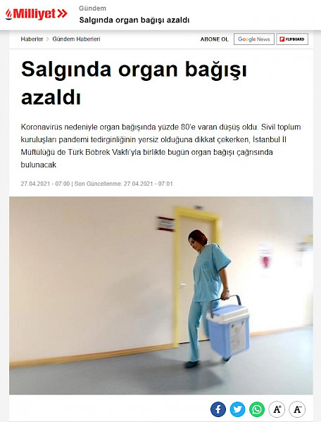 Salgında Organ Bağışı Azaldı