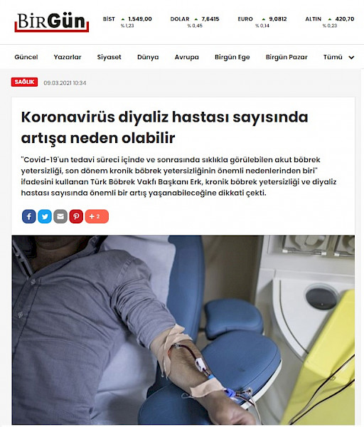 Koronavirüs diyaliz hastası sayısında artışa neden olabilir