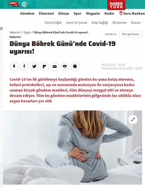 Dünya Böbrek Günü´nde Covid-19 uyarısı!